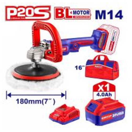 ELAP20181, Cordless polisher - 20V, Brushless Professional Cordless Power Tool with Battery Charger Kit